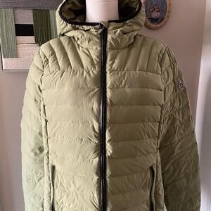Women’s Michael Kors Light Sage Down Hooded Jacket